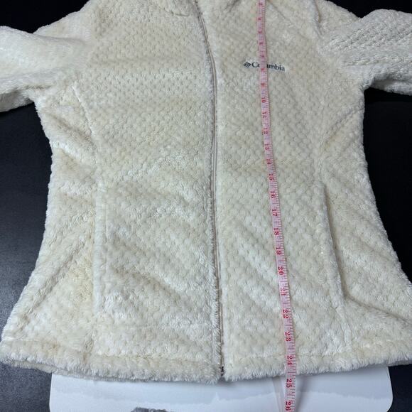 Columbia Fireside Sherpa Fleece Jacket Womens Size Small Chalk White Cozy Warm - Picture 12 of 13
